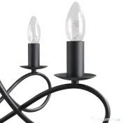 HOMCOM Candelabru Suspendat si Impletit pentru Tavan, Lustra din Otel cu 5 Sfesnice, Plafoniera suspendata, 158x45Hcm Negru