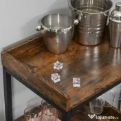HOMCOM Dulap Vinuri Stil Industrial, Mini-Cramă pentru 9 Sticle cu Suport Pahare și Rafturi Depozitare, 52L x 40P x 113A cm 