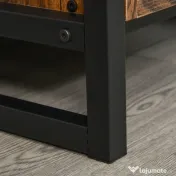 HOMCOM Dulap Vinuri Stil Industrial, Mini-Cramă pentru 9 Sticle cu Suport Pahare și Rafturi Depozitare, 52L x 40P x 113A cm 