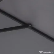 Outsunny Umbrela de Gradina cu Manivela, din Aluminiu si Poliester Gri si Negru, Φ2,6x2,35m 