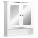 HOMCOM dulap de baie cu oglinda, 56x13x58 cm, alb