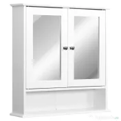 HOMCOM dulap de baie cu oglinda, 56x13x58 cm, alb 