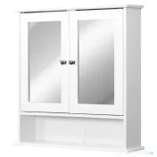 HOMCOM dulap de baie cu oglinda, 56x13x58 cm, alb 