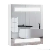 HOMCOM Dulapior de Baie cu 1 Usa, Oglindă și Lumini LED cu Touch și Reglare Intensitate 60 x 50 x15cm 