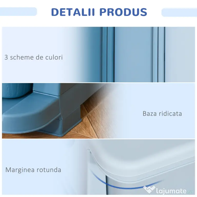HOMCOM dulap cu 3 sertare, din plastic, 37x37x56.5