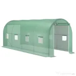 Outsunny Sera Tunel Verde 500×200×205 cm – Cadr, Otel & 8 Ferestre
