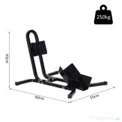 HOMCOM Blocator pentru Roata Motocicletei, Reglabil pe 3 Niveluri, max 250 kg, din Metal, 60x55x43 cm, Negru 
