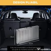 HOMCOM Rampă pliabilă pentru scaun cu rotile din aluminiu cu margini exterioare, 61x74x5 cm, argintiu