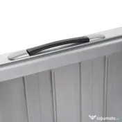 HOMCOM Rampă pliabilă pentru scaun cu rotile din aluminiu cu margini exterioare, 61x74x5 cm, argintiu
