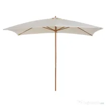 Outsunny Umbrelă din Lemn pentru Extern Grădină 2 x 2.95 x 2.55m Crem