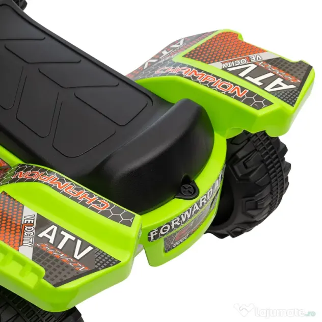 HOMCOM Quad Electric pentru Copii Baterie 6V Faruri Functionale si Pedale Verde
