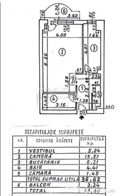 Garsonieră Vitan decomandată, inst. schimb., an 1990, 40 m