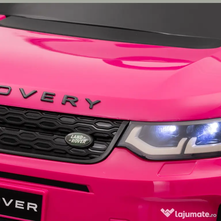 AIYAPLAY Mașină Electrică Copii cu Licență Land Rover Discovery, cu Faruri, Claxon și Centură, din Plastic și Metal, 106x65,5x51 cm, Roz