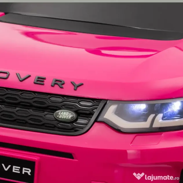 AIYAPLAY Mașină Electrică Copii cu Licență Land Rover Discovery, cu Faruri, Claxon și Centură, din Plastic și Metal, 106x65,5x51 cm, Roz