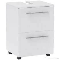 HOMCOM Dulap Sottolavabo pentru Baie cu Sertar și Dulap, Dulap Compact cu Decupaj în U, Mobilier Baie Modern și Economisire Spațiu, Potrivit pentru Lavoare fără Coloană, 41,5x35,5x59 cm, Alb