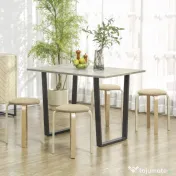 HOMCOM Set 4 Taburete Stivuibile și Căptușite cu Țesătură și Picioare din Lemn, Kaki 
