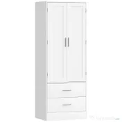 HOMCOM Servantă de Bucătărie cu Dulap, 8 Rafturi pentru Condimente și 2 Sertare, 60x40x159 cm, Alb 
