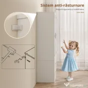 HOMCOM Servantă de Bucătărie cu Dulap, 8 Rafturi pentru Condimente și 2 Sertare, 60x40x159 cm, Alb 