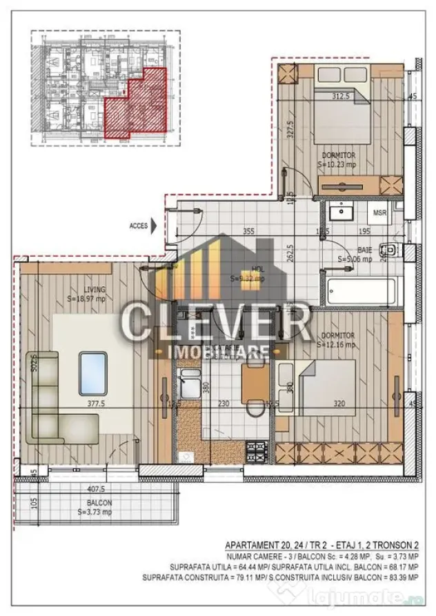 Apartament Modern, decomandat, finalizat, Comision 0-Pall...