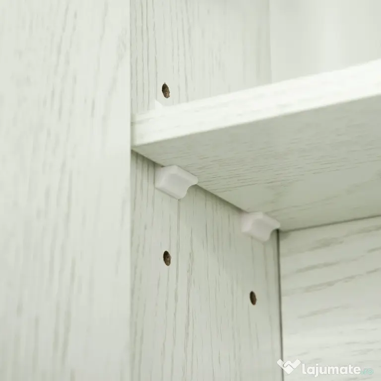 Kleankin Dulap cu oglinda cu raft reglabil, MDF Sticla 90x15x75cm, Alb
