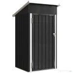 Outsunny Magazie de Grădină 0,74m² din Oțel Galvanizat cu Guri de Aerisire, Magazie cu Ușă Blocabilă, Acoperiș Înclinat, Mănuși, Depozitare Unelte, 107,5x91x185 cm, Gri Închis