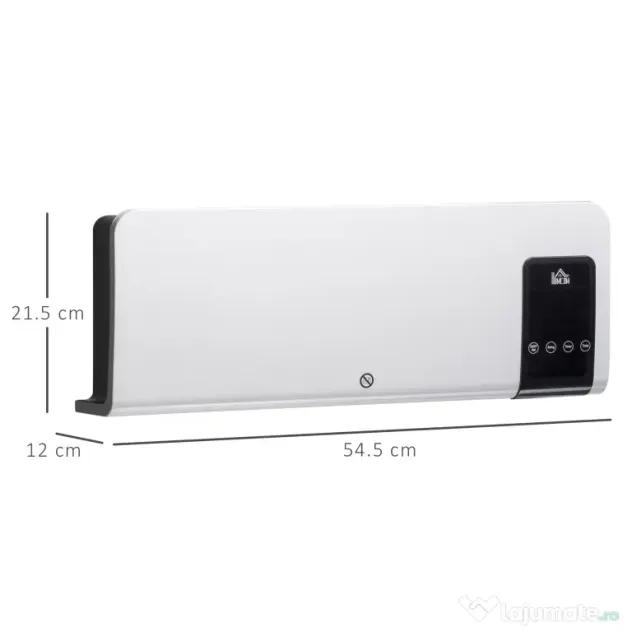 Homcom incalzitor Electric de Perete – 1000/2000W, Timer & Oscilatie