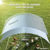 PawHut Adăpost și Țarc pentru Găini de Exterior, din Oțel, 2,8x1,7x1,9m, Argintiu