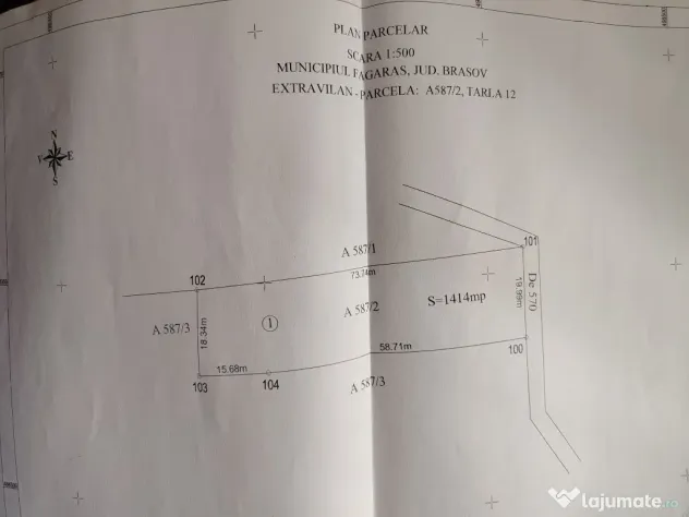 Teren Extravilan Fagaras 1414 mp (livada) - Fagaras (Brasov)