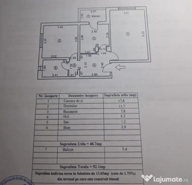 - Apartament 2 camere confort 1 decomandat, Zona Buzaului.