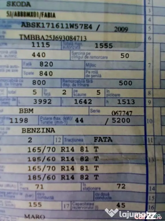 Skoda Fabia 1.2 benzina 60cp - Aer Conditionat Functional 2009