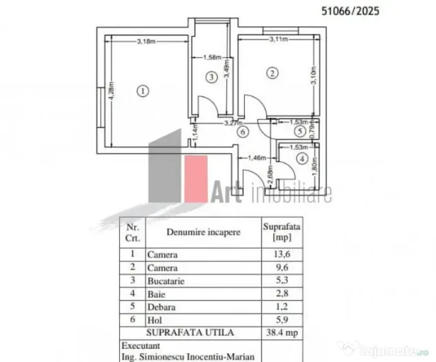 Vânzare apartament 2 camere decomandat Luică