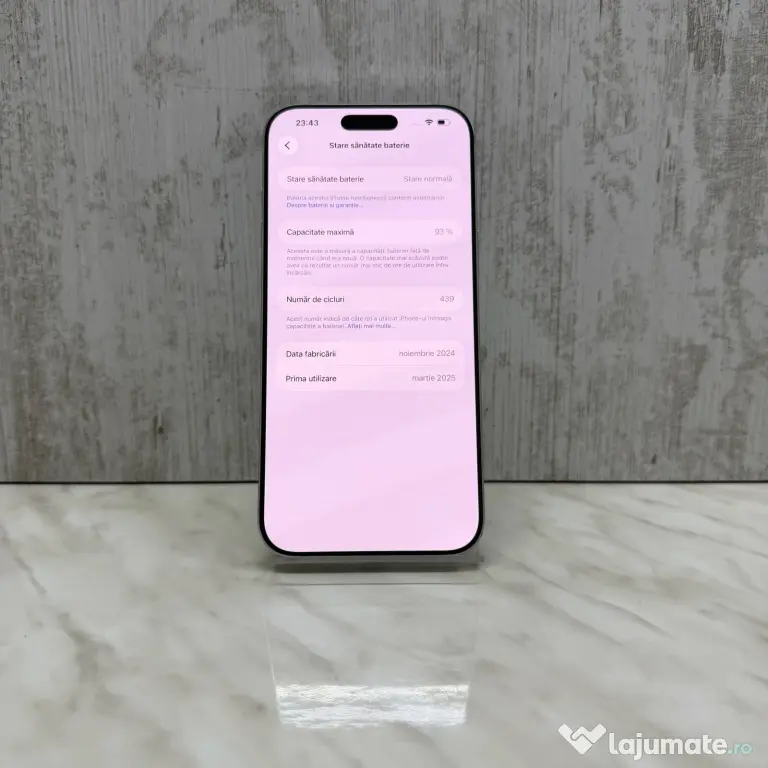 IPhone 16 Pro Max 256GB 93% White Zeus Amanet Vitan 8492