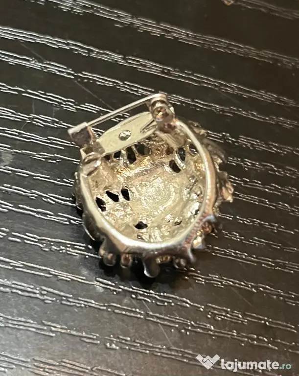 Broșă Vintage Cluster Autentică Mid-Century Anii 50-60 Strasuri Roșu-Rubiniu