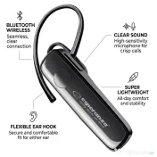 Cască Bluetooth, Conexiune 2 dispozitive, Autonomie de convorbire 3,5 ore, Negru 