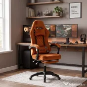 Scaun gaming, Functie masaj USB, Suport picioare,Tapiterie catifea,Perne incluse 