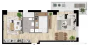 Apartament de 2 camere, decomandat, 53mp, balcon 6mp, Intre