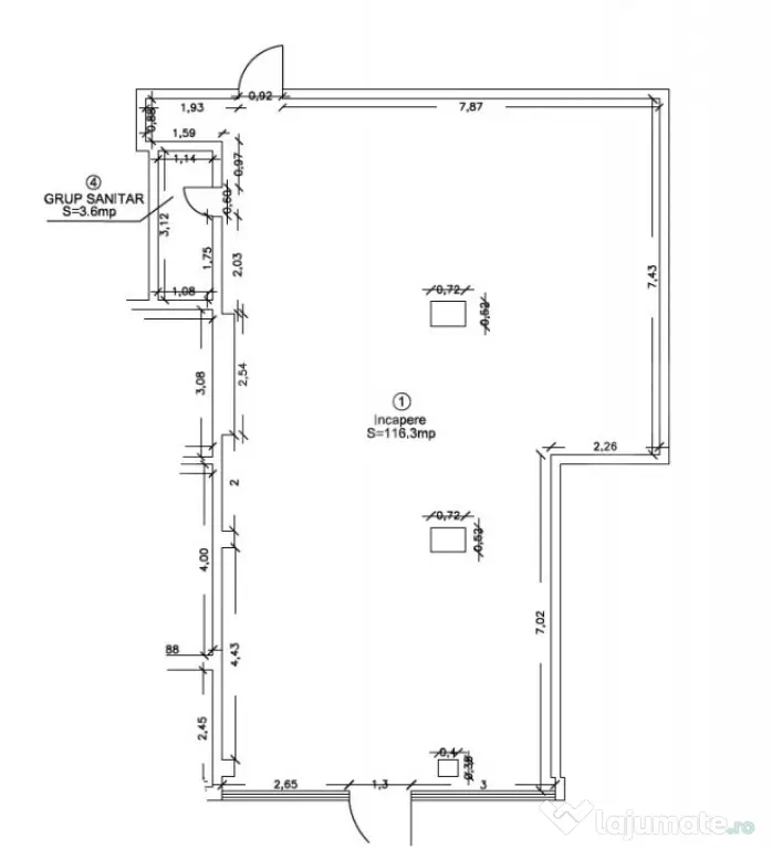 Spatiu Comercial open space, Semicentral