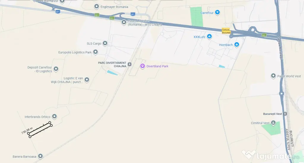 Teren Industrial 13.850 mp Chiajna A1 - Dublu Acces