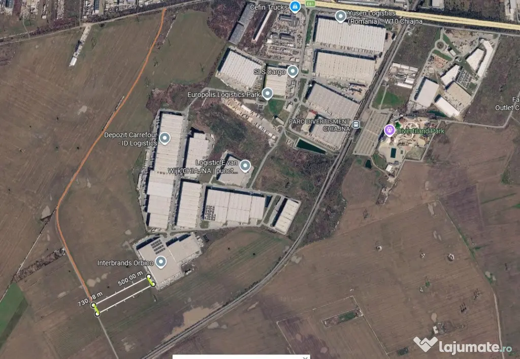Teren Industrial 13.850 mp Chiajna A1 - Dublu Acces