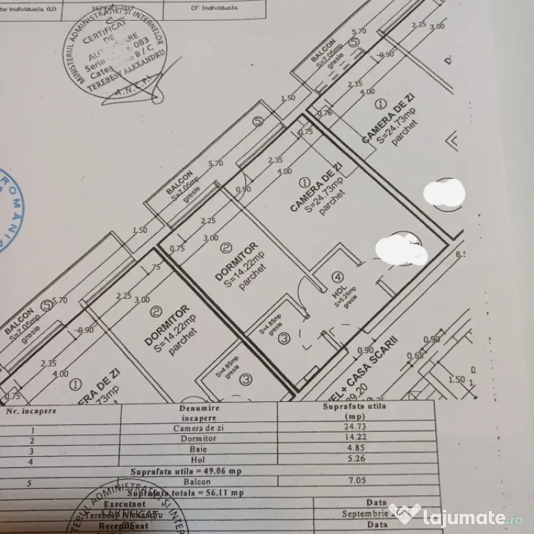 Apartament 2 camere , 56 mp, utili , Calea Baciului