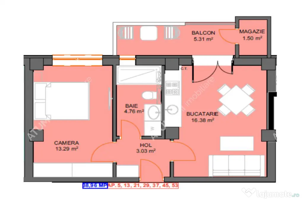Apartament 2 camere balcon parcare si camara zona Doamna Sta