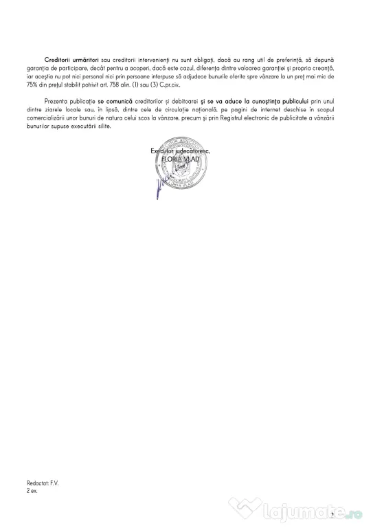 Vânzare la licitație publică - utilaje industriale