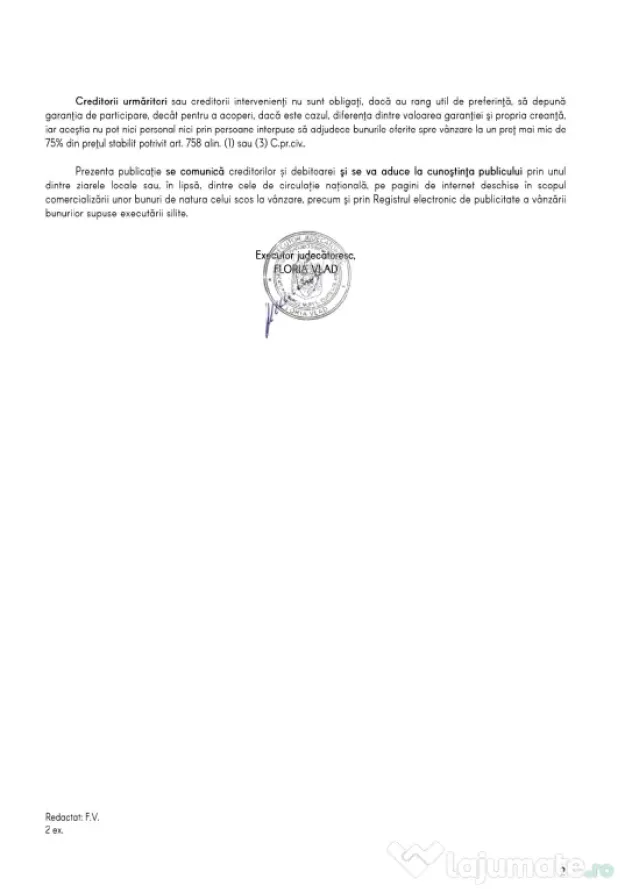 Vânzare la licitație publică - utilaje industriale