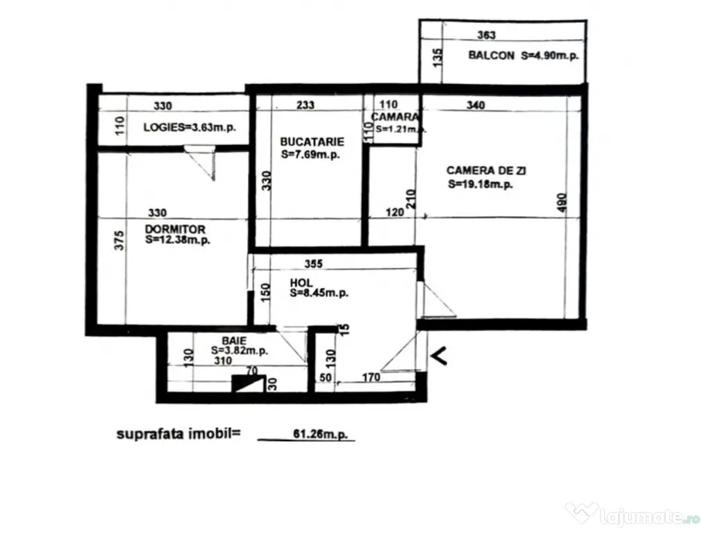 APARTAMENT 2 CAMERE, ETAJUL 1, LANGA LAHOVARI