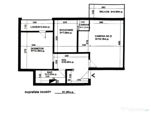 APARTAMENT 2 CAMERE, ETAJUL 1, LANGA LAHOVARI