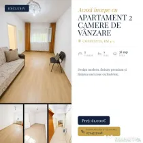 Apartament 2 camere de vânzare | KM 4-5 | Parter | 38 mp