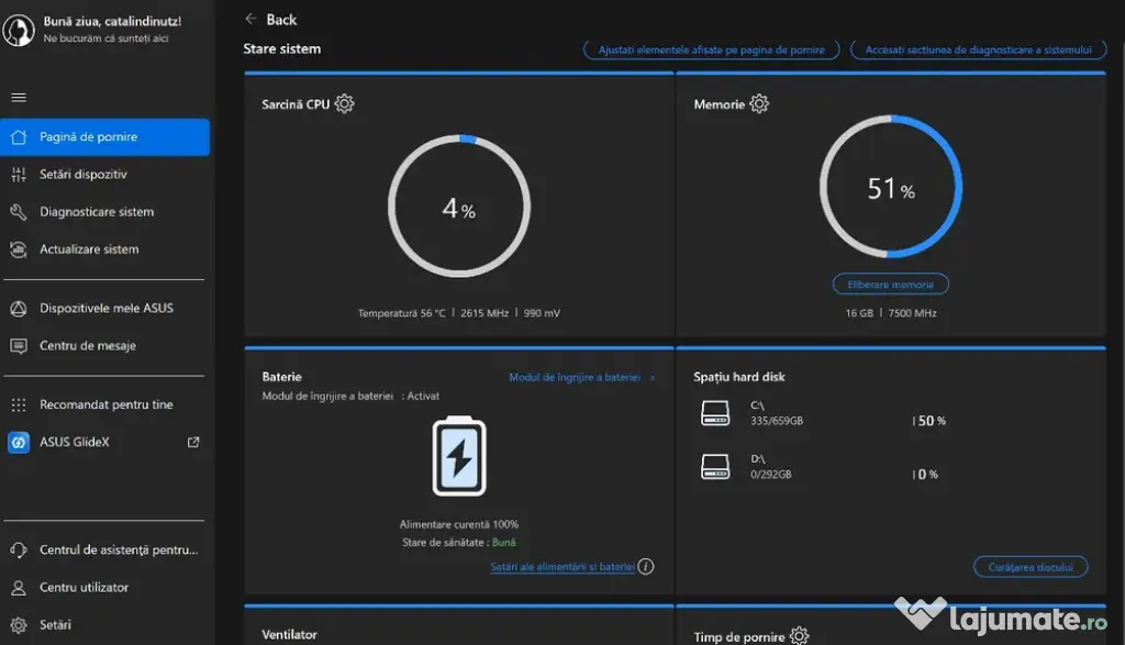 Vand Asus TUF Ryzen A14 AI 9 HX370,16GB,1TB,RTX4050 8GB