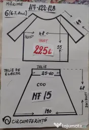 Costum popular pentru copii 6-7-8-9 ani ,225 lei 
