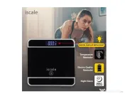 Cântar electronic Iscale S cu afișaj digital, realizat din sticlă și plastic 
