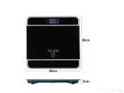 Cântar electronic Iscale S cu afișaj digital, realizat din sticlă și plastic 